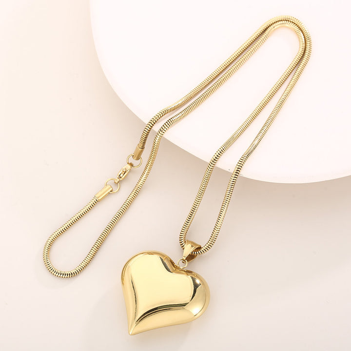 Gold Sliver Hollow Heart-shaped Necklace Ins Simple Versatile Personalized Love Necklace For Women's Jewelry Valentine's Day-Mike