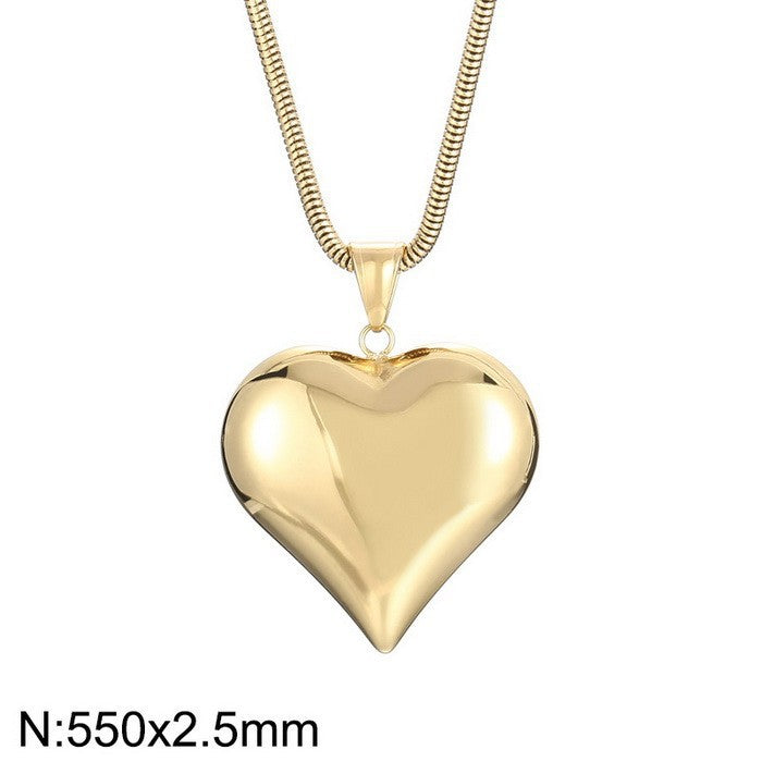 Gold Sliver Hollow Heart-shaped Necklace Ins Simple Versatile Personalized Love Necklace For Women's Jewelry Valentine's Day-Mike