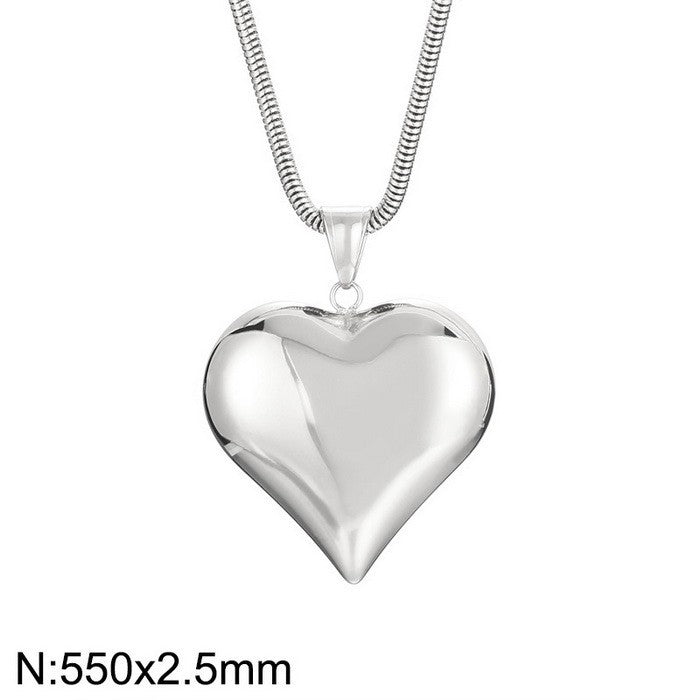 Gold Sliver Hollow Heart-shaped Necklace Ins Simple Versatile Personalized Love Necklace For Women's Jewelry Valentine's Day-Mike
