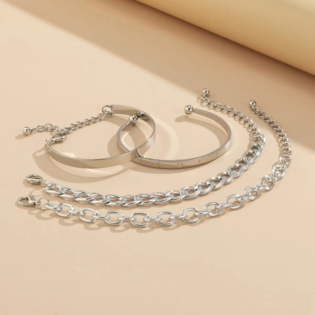 C-shaped Hollow Bracelet Set