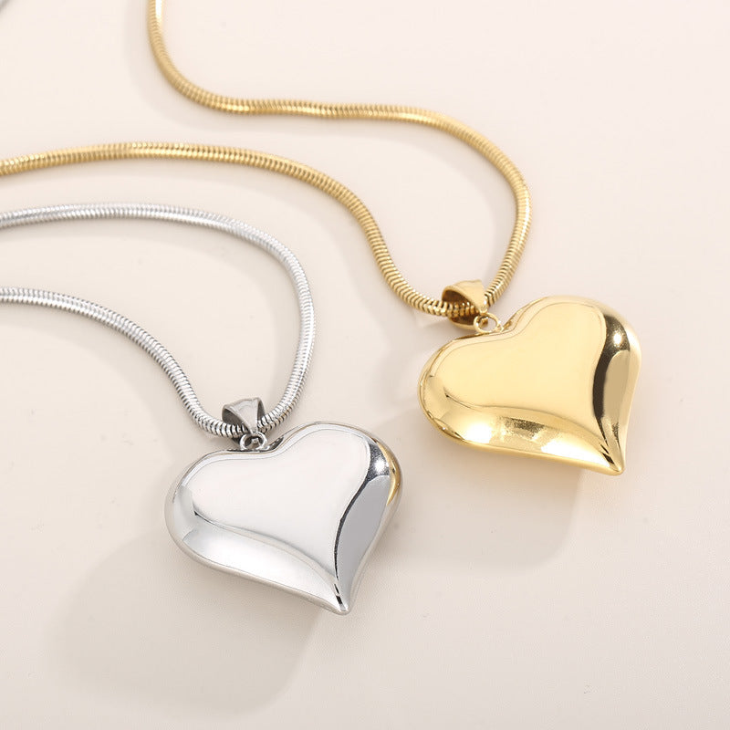 Goud Zilver Holle Hartvormige Ketting Ins Eenvoudig Veelzijdig Gepersonaliseerde Liefdesketting Voor Dames Sieraden Valentijnsdag-Mike