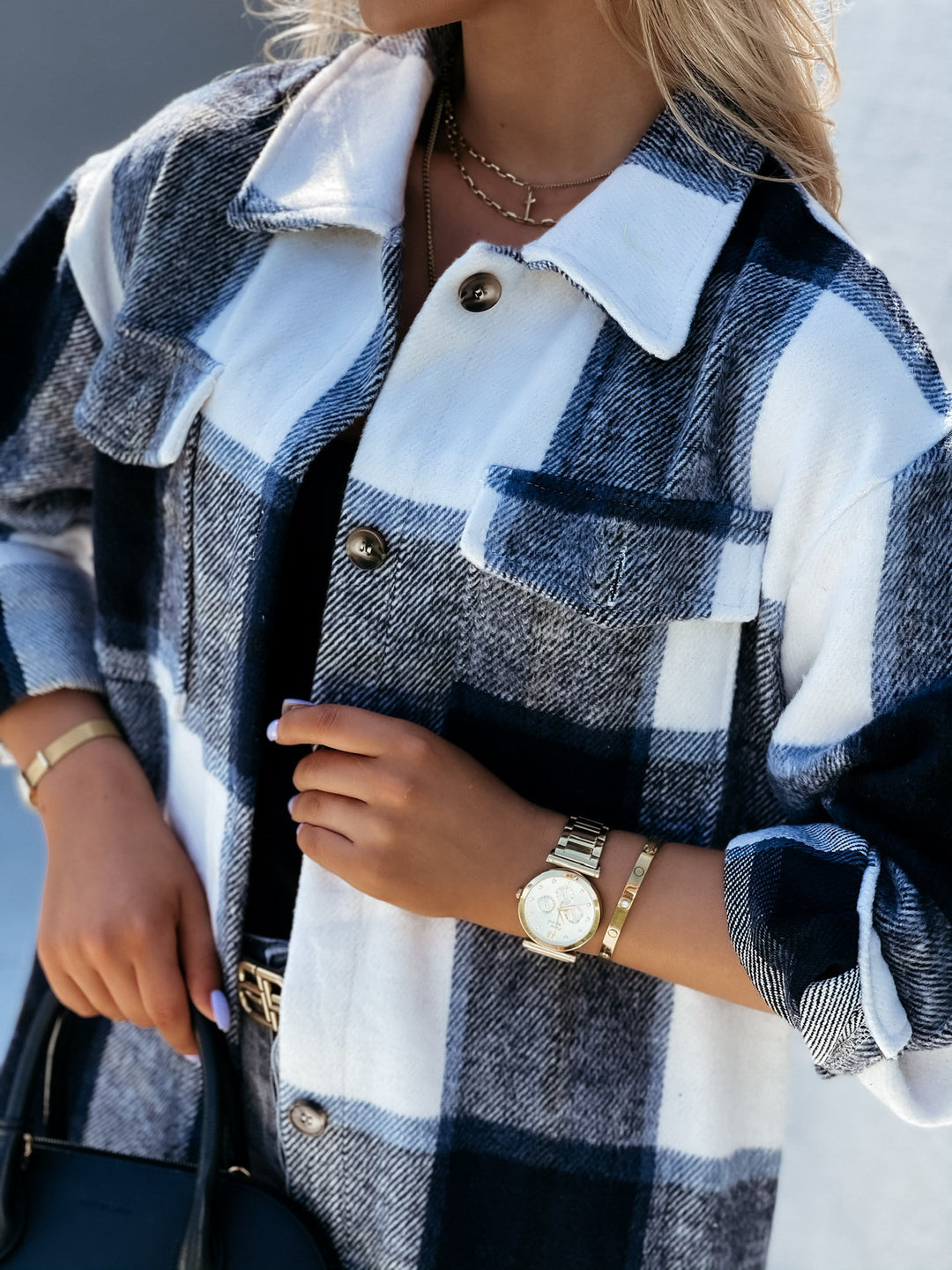 Urban 'COZY' Long Plaid Coat