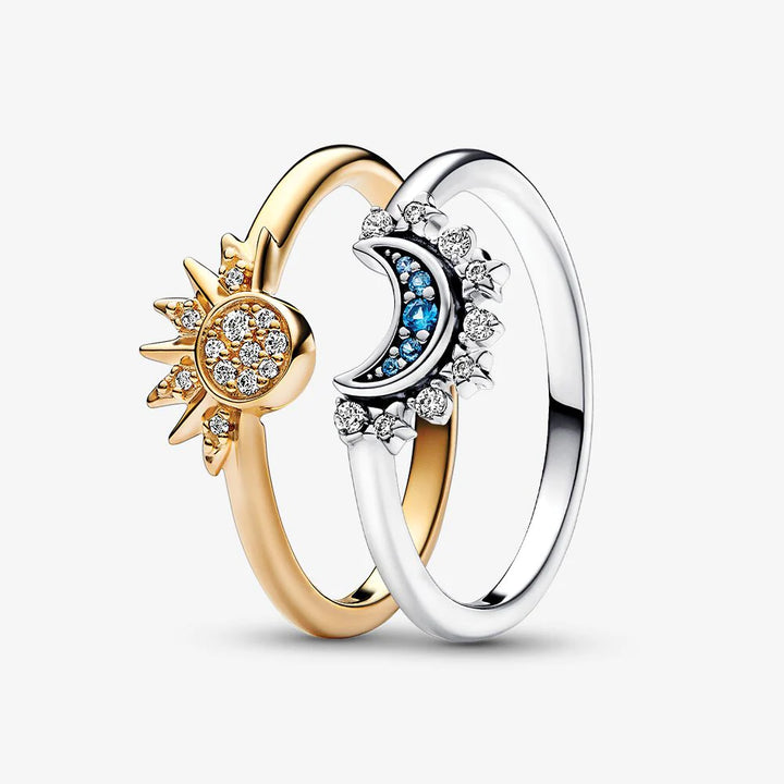 Celestial Pandora Sun & Moon Ring Set